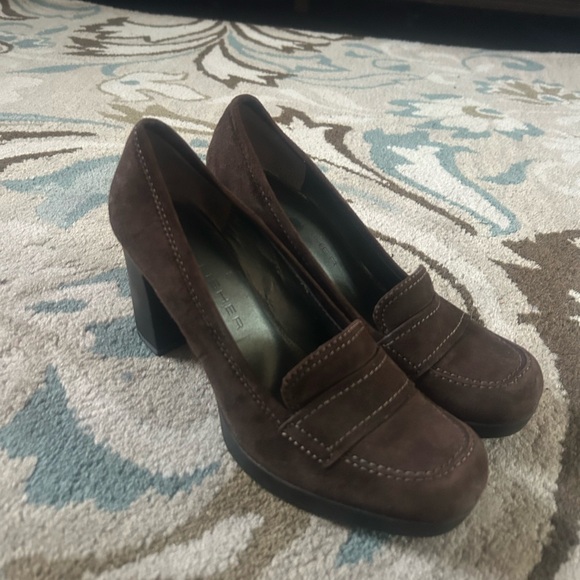 Marc Fisher Brown Suede Heels - Picture 1 of 4